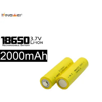 KingWei Yellow High Quality 100Pcs 18650 Battery 2000mAh 3.7v Li-ion Battery Li ion Rechargeable Batteries 
KingWei Yellow High Quality 100Pcs 18650 Battery 2000mAh 3.7v Li-ion Battery Li ion Rechargeable Batteries