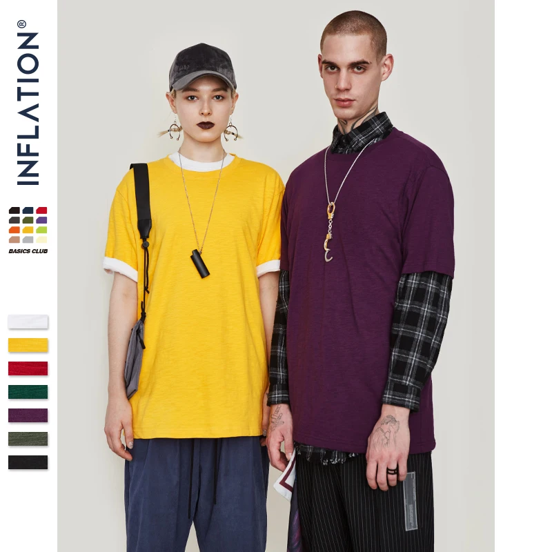 INFLATION 2019 Summer Cotton Top Tee High Street Dress T-shirt Pure Colour Short Sleeve O-neck T-shirt Homme Couple Tee 91108S
INFLATION 2019 Summer Cotton Top Tee High Street Dress T-shirt Pure Colour Short Sleeve O-neck T-shirt Homme Couple Tee 91108S