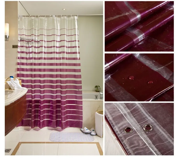 Eco-friendly Transparent Stripe PVC Shower Curtains Waterproof Mildewproof Thickening Bath Shower Curtain Bath Screen 280*200cm
Eco-friendly Transparent Stripe PVC Shower Curtains Waterproof Mildewproof Thickening Bath Shower Curtain Bath Screen 280*200cm