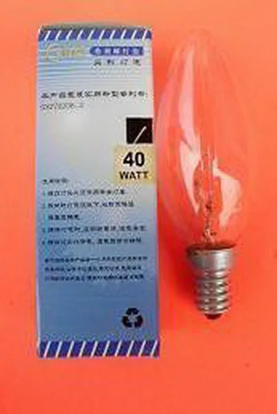 

C35 E14S 220V 40W tip of the bubble crystal chandelier lamp candle lamp incandescent light transparent clear LED079 GOOD 10pcs