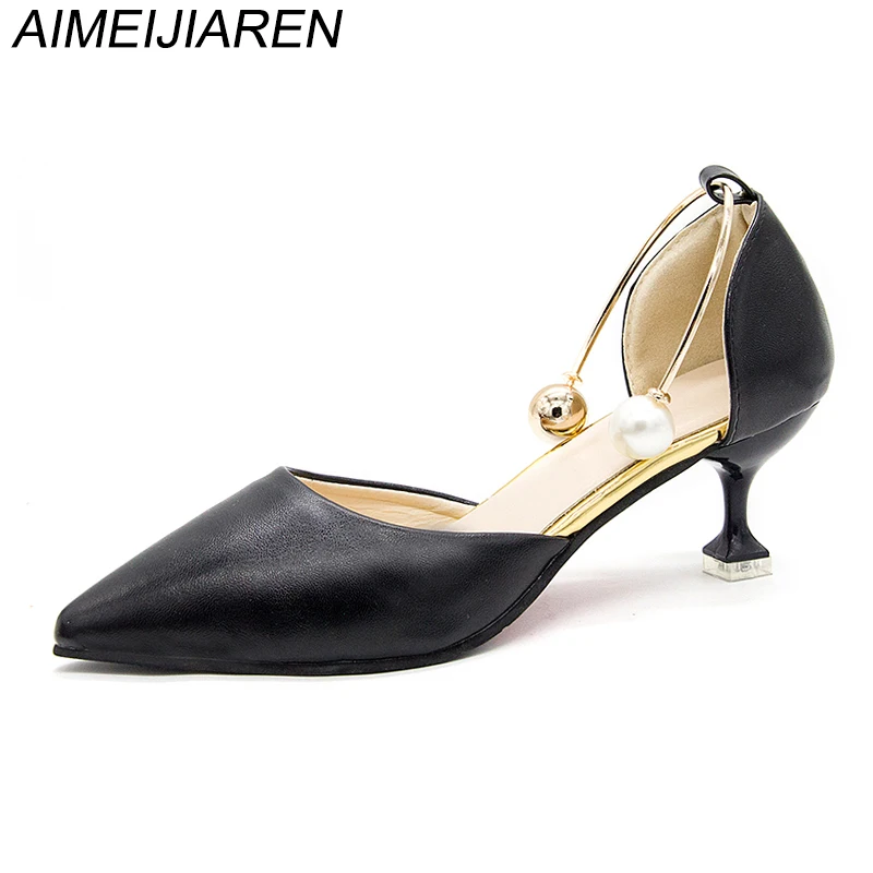 Women Pumps Pearl Ring Wrapped Ankle Black Dress Shoes Sexy Party Stilettos Wedding Heels Pointed Toe 5.5cm Zapatos De Mujer
Women Pumps Pearl Ring Wrapped Ankle Black Dress Shoes Sexy Party Stilettos Wedding Heels Pointed Toe 5.5cm Zapatos De Mujer