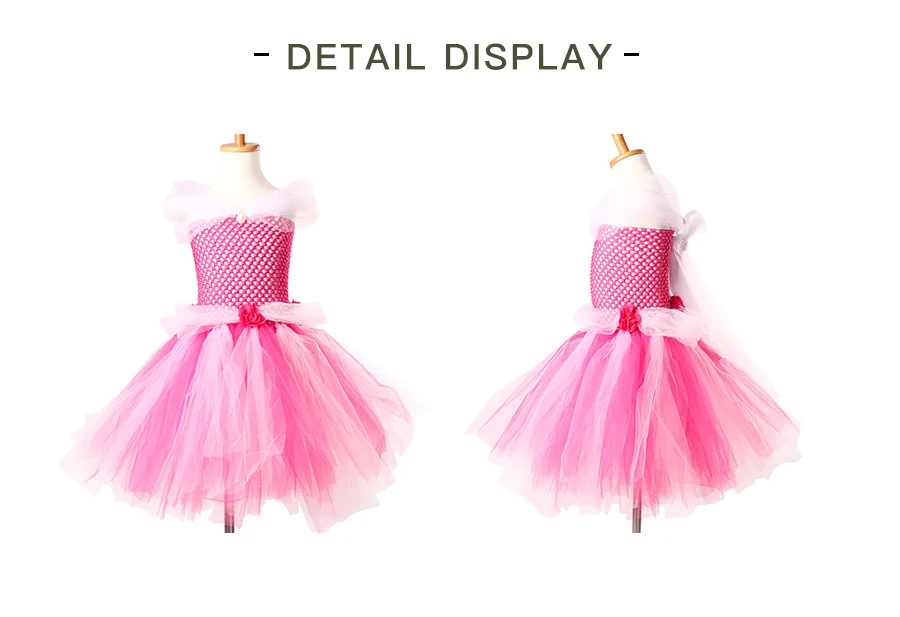 Princess Girls Sleeping Beauty Tulle Tutu Dress Children Fancy Cosplay Aurora Clothes Kids Halloween Birthday Party (3)