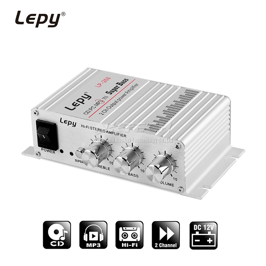 LP 268 Lepy мини усилитель мощности цифровой плеер 2CH 15 Вт HiFi стерео аудио для MP3 MP4 ПК в