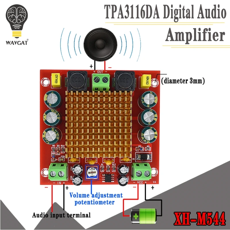 Digital Amplifier Board TPA3116DA TPA3116 150W D2 Mono Channel Digital Power Audio Amplifier Board XH-M544 DC 12V 24V
Digital Amplifier Board TPA3116DA TPA3116 150W D2 Mono Channel Digital Power Audio Amplifier Board XH-M544 DC 12V 24V