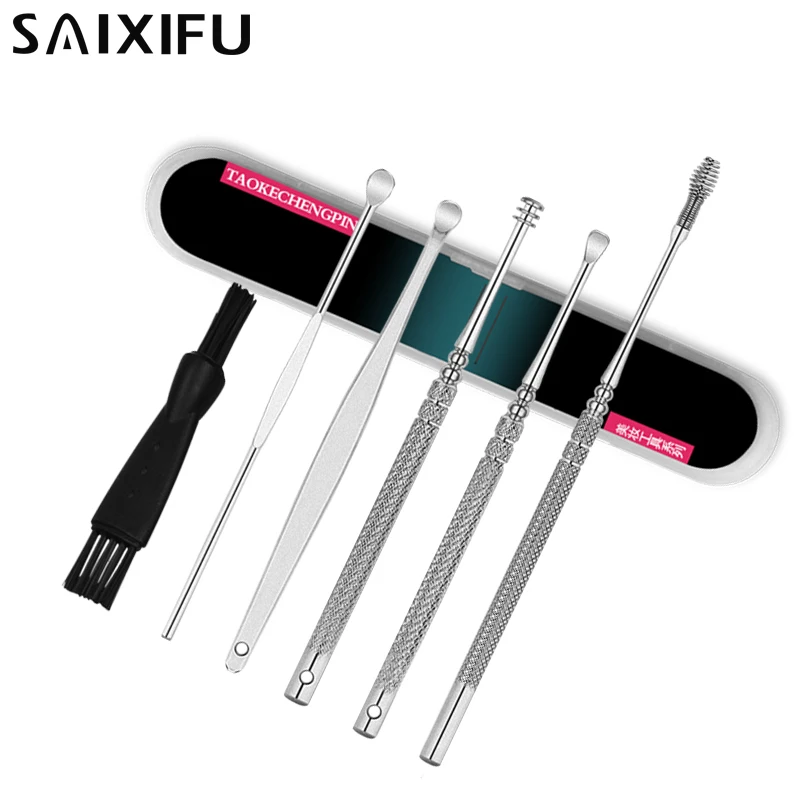 6Pcs/Set Professional Stainless Earpick Wax Remover Cleaner Safe Ear Pick Tool Earwax Spoon Clean Ear Care Health Care Kit BT39
6Pcs/Set Professional Stainless Earpick Wax Remover Cleaner Safe Ear Pick Tool Earwax Spoon Clean Ear Care Health Care Kit BT39