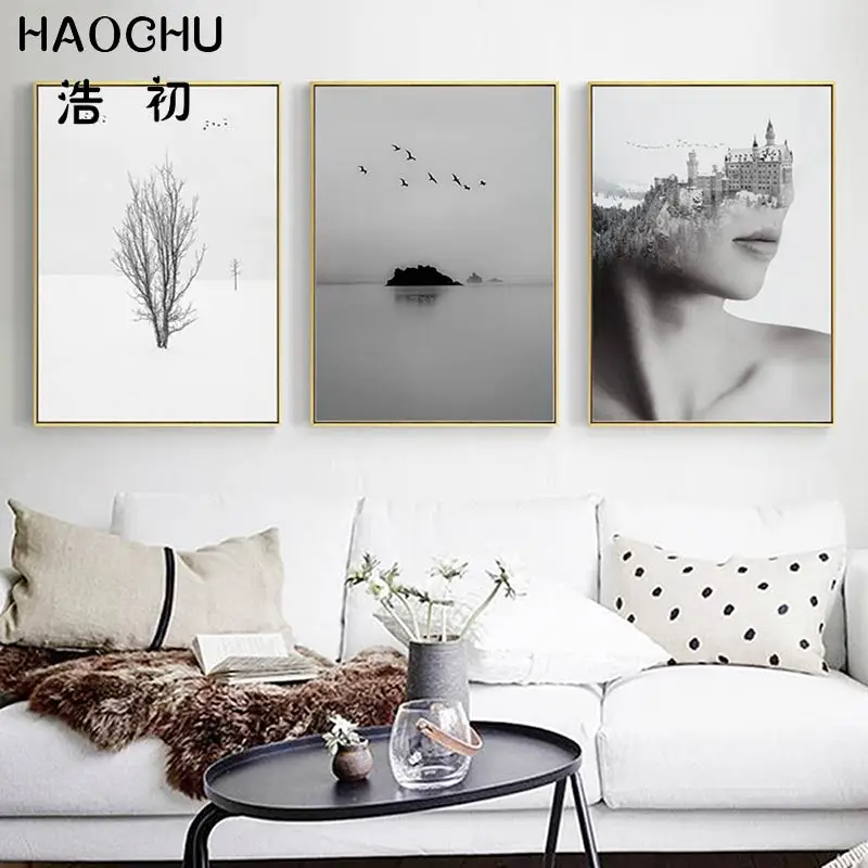 HAOCHU Nordic Black View White Snow Painting Decor Canvas Poster Wall Art Print Picture For Living Room Bedroom Decor Picture
HAOCHU Nordic Black View White Snow Painting Decor Canvas Poster Wall Art Print Picture For Living Room Bedroom Decor Picture