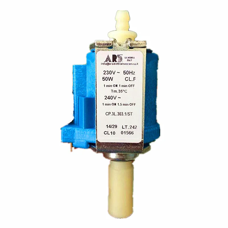 Coffee machine electromagnetic pump model CP4SP voltage 230-240V-50Hz power 50W
Coffee machine electromagnetic pump model CP4SP voltage 230-240V-50Hz power 50W