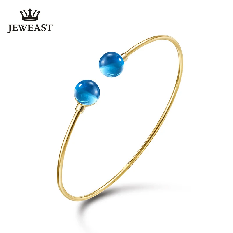 Natural Topaz 18k Pure Gold Female Bracelets Fine Jewelry Gift Girl Thin Trendy Solid 750 Real Bangle Party Good Nice
Natural Topaz 18k Pure Gold Female Bracelets Fine Jewelry Gift Girl Thin Trendy Solid 750 Real Bangle Party Good Nice