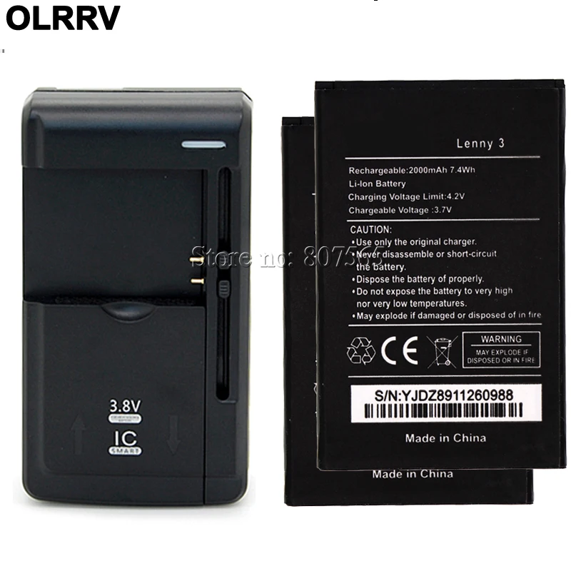 2PCS 2000mAh Battery For Wiko LENNY 3 Batterie Bateria AKKU High Quality+1PC Universal Charger
2PCS 2000mAh Battery For Wiko LENNY 3 Batterie Bateria AKKU High Quality+1PC Universal Charger