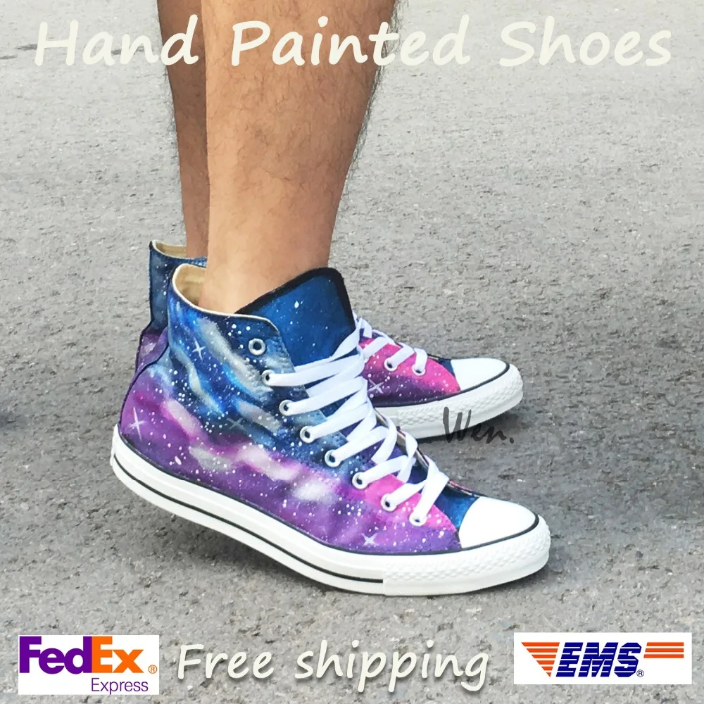 Wen Original Hand Painted Canvas Shoes Design Custom Galaxy Dark Blue And Purple Starlight High Top Men Women's Canvas Sneakers
Wen Original Hand Painted Canvas Shoes Design Custom Galaxy Dark Blue And Purple Starlight High Top Men Women's Canvas Sneakers