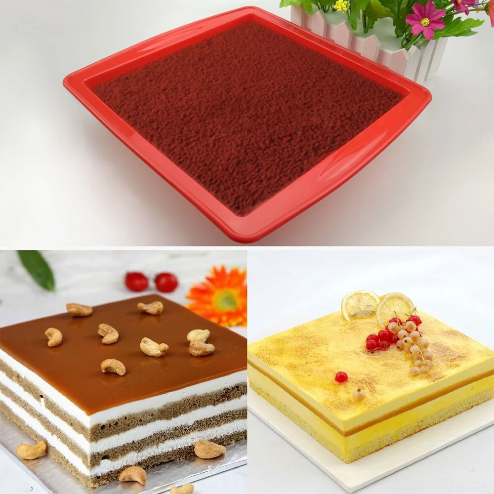 1PCS Silicone Non-stick Square Mousse Cake Molds Cake Decorating Tools For Pans Baking Brownie Chiffon Sponge Cakes Pan