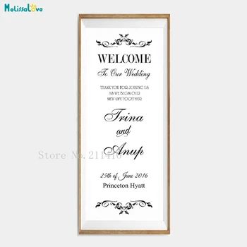 Custom Name and Date Vinyl Wall Sticker Solemn Wedding Welcome Word Personalized Decoration Poster Art Murals No Frame YT696
Custom Name and Date Vinyl Wall Sticker Solemn Wedding Welcome Word Personalized Decoration Poster Art Murals No Frame YT696