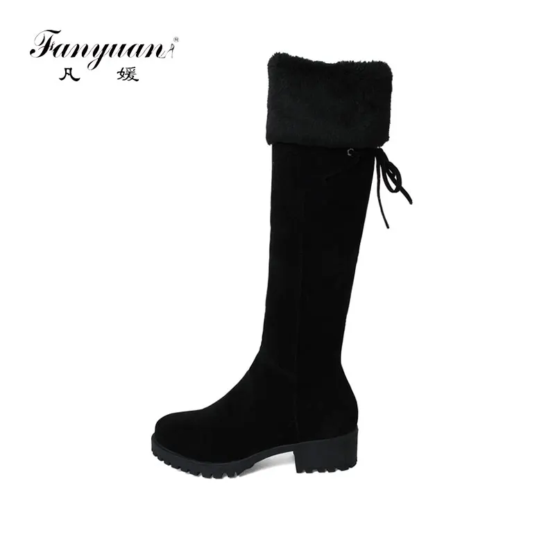 Fanyuan Fashion Plush warm Flat winter boots Solid Zipper knee-high Boots Women Shoes leisure Lace-Up Butterfly-knot Snow Boots
Fanyuan Fashion Plush warm Flat winter boots Solid Zipper knee-high Boots Women Shoes leisure Lace-Up Butterfly-knot Snow Boots