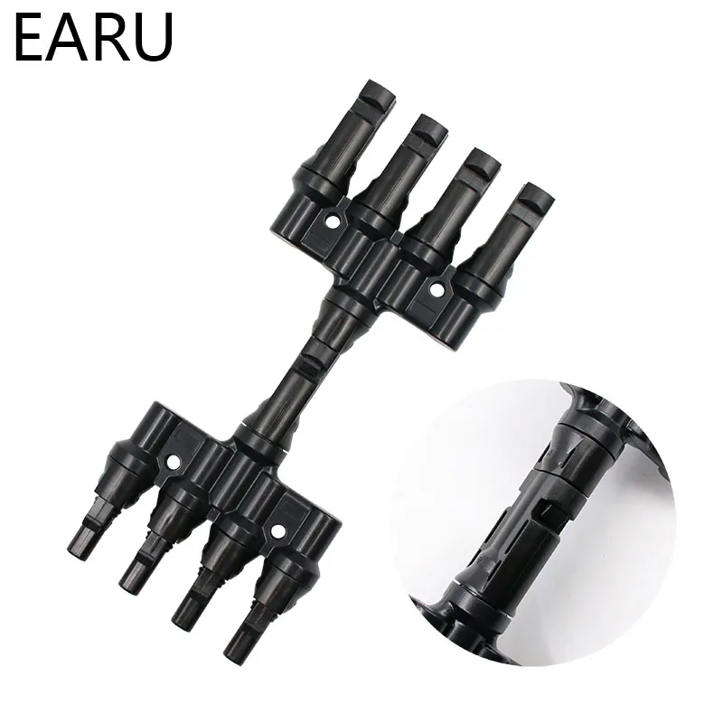 1 pair M/FM Solar Panel 4 to T Branch 30A PV System Waterproof IP67 Connector Coupler Combiner Cable Wire | Обустройство дома