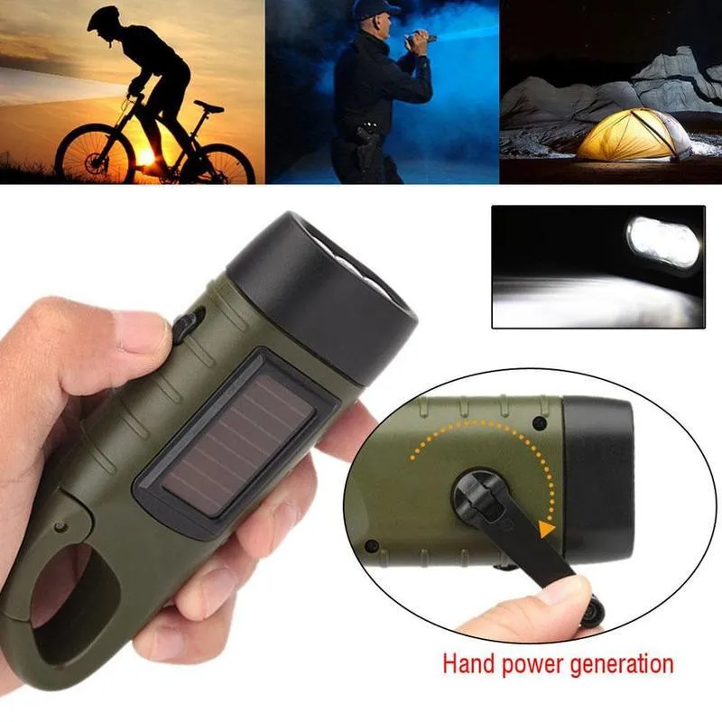 Mini Emergency Hand Crank Dynamo Solar Flashlight Rechargeable LED Light Lamp Charging Powerful Torch for Outdoor Camping
Mini Emergency Hand Crank Dynamo Solar Flashlight Rechargeable LED Light Lamp Charging Powerful Torch for Outdoor Camping