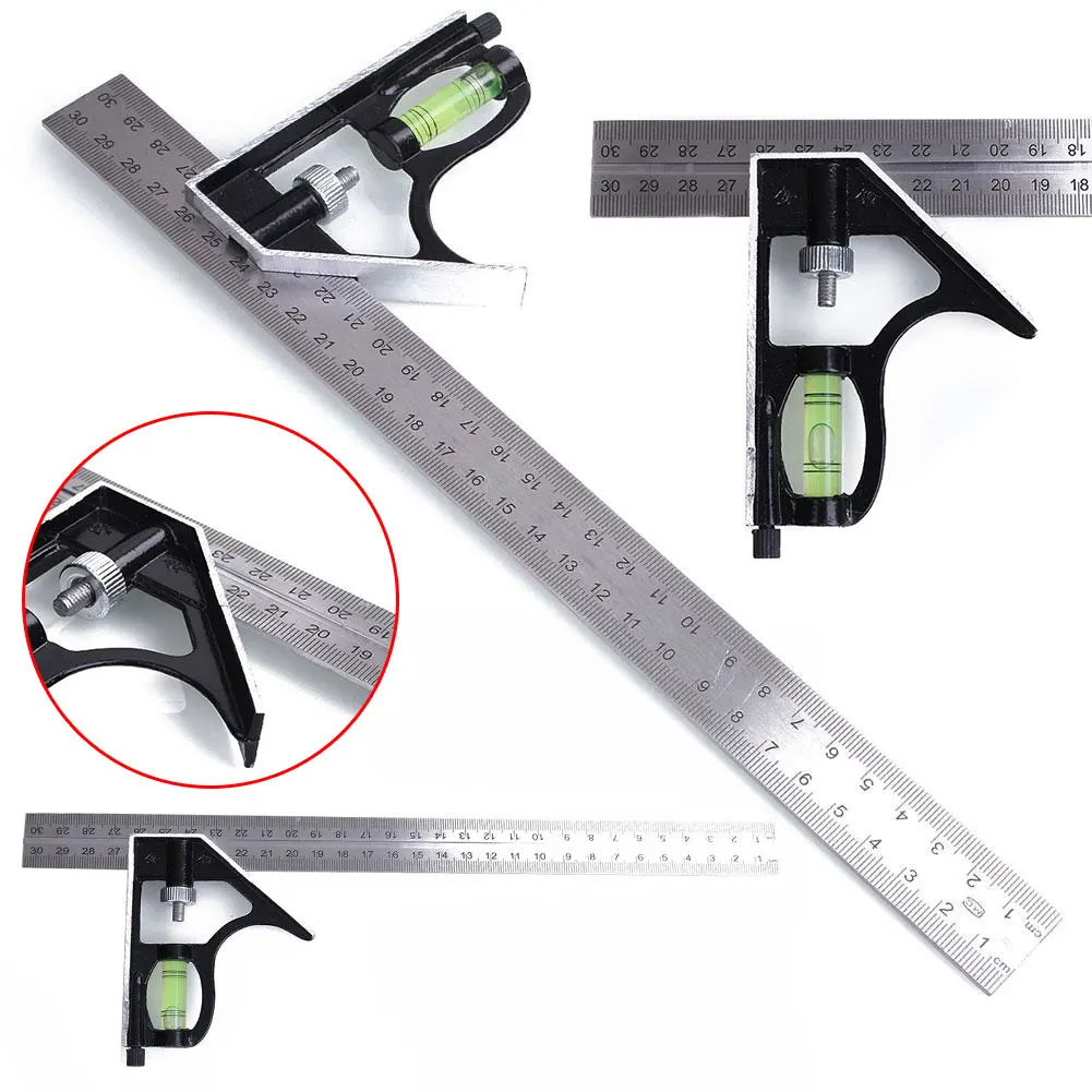 300mm Adjustable Engineer Combination Try Square Set Right Angle Ruler Stainless Steel Multi-functional Measuring Tool New
300mm Adjustable Engineer Combination Try Square Set Right Angle Ruler Stainless Steel Multi-functional Measuring Tool New