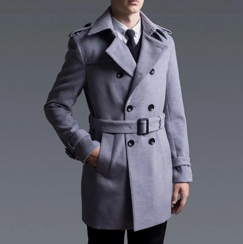 Free shopping European and American fashion autumn and winter long-sleeved long section of double-breasted wool coat / S-6XL
Free shopping European and American fashion autumn and winter long-sleeved long section of double-breasted wool coat / S-6XL