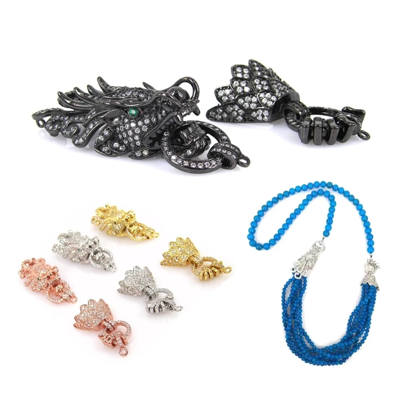 Animal Dragon Head Clasp with Micro White Cubic Zirconia Phoenix Hooks Lock Tassel Sweater Necklace Clasp DIY Jewelry Findings
Animal Dragon Head Clasp with Micro White Cubic Zirconia Phoenix Hooks Lock Tassel Sweater Necklace Clasp DIY Jewelry Findings