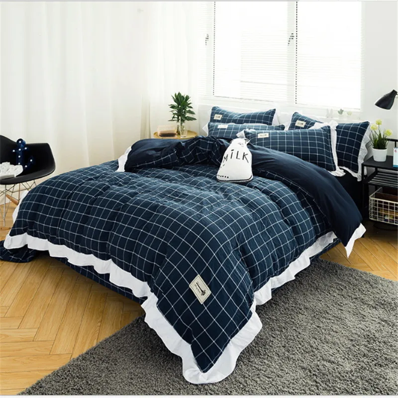 new 2017 High quality Grid style bedding Home textile 4pcs 1pcs quilt cover/1pcs bed sheet/2pcs pillowcase free shipping
new 2017 High quality Grid style bedding Home textile 4pcs 1pcs quilt cover/1pcs bed sheet/2pcs pillowcase free shipping