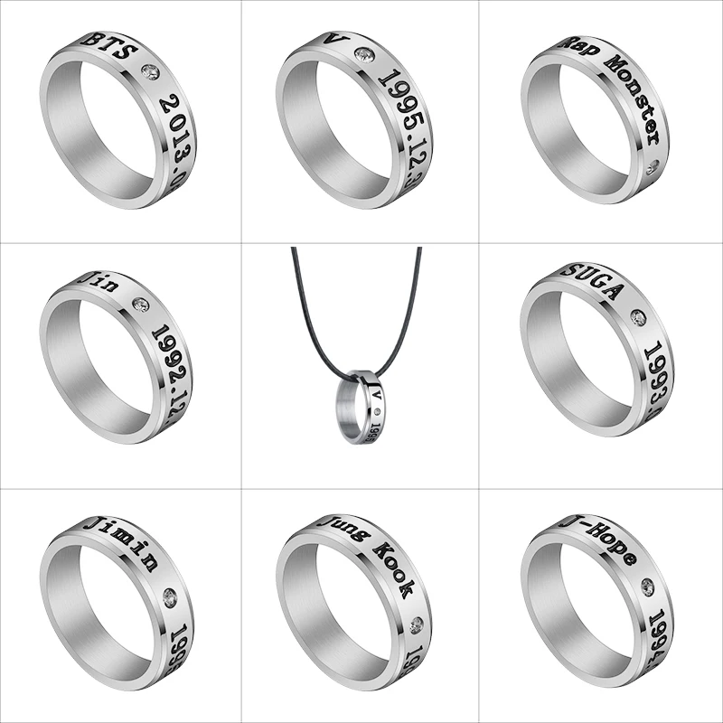 Nextvance 8 Style Korean Bangtan Boys Album Ring Rap Monster Jimin Jin Suga V J-Hope Rings Accessories For Men Women
Nextvance 8 Style Korean Bangtan Boys Album Ring Rap Monster Jimin Jin Suga V J-Hope Rings Accessories For Men Women