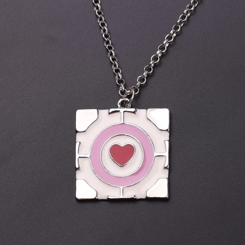 Эмаль Сердце ожерелье 3D игра Portal2 кулон Nmucho воротничок портала 2 Companion Cube
