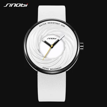 Sinobi Fashion Watch Women Big Dial New Creative eddy Design High Quality Leather Strap White Watches Casual relojes para mujer
Sinobi Fashion Watch Women Big Dial New Creative eddy Design High Quality Leather Strap White Watches Casual relojes para mujer