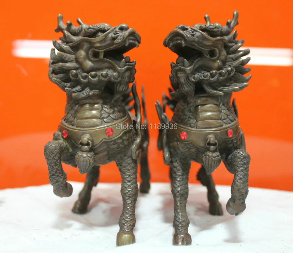 Chinese Folk Culture HandMade meticulous Pure Bronze statue Kirin Pair Sculpture
Chinese Folk Culture HandMade meticulous Pure Bronze statue Kirin Pair Sculpture