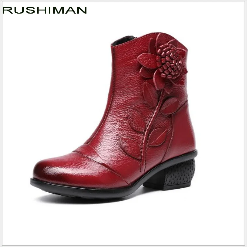 Autumn winter middle tube women's boots handwork folk style thick heel short boots genuine leather mother cotton shoes retro flo
Autumn winter middle tube women's boots handwork folk style thick heel short boots genuine leather mother cotton shoes retro flo