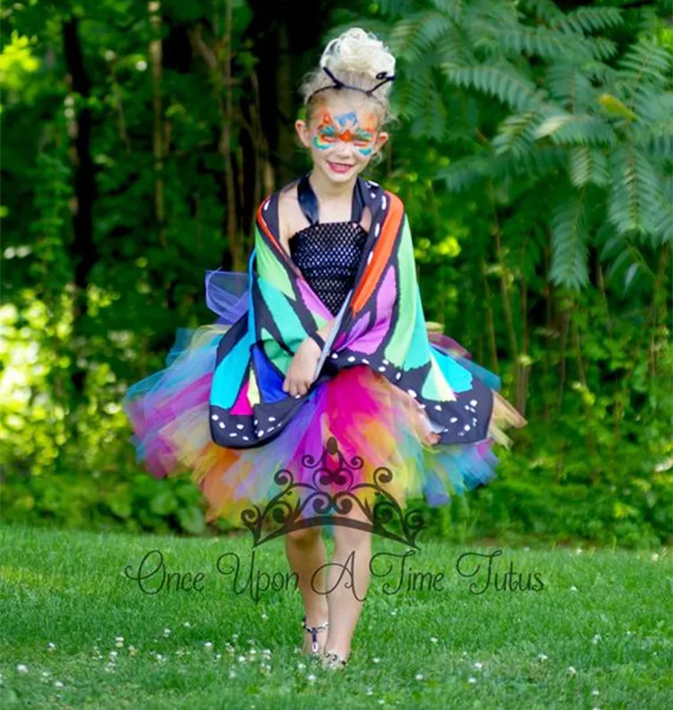2019New Flower Girls Christmas Butterfly Cloak Rainbow Princess Girls Birthday Party Dress Children Kids Halloween Costume 2-14Y
2019New Flower Girls Christmas Butterfly Cloak Rainbow Princess Girls Birthday Party Dress Children Kids Halloween Costume 2-14Y