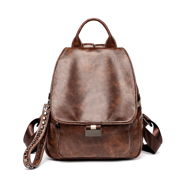 Perfect Quality Thicken Oil Wax Leather Women Backpack Vintage Multifunction Soft Leather Anti-theft Bag 2019 New
Perfect Quality Thicken Oil Wax Leather Women Backpack Vintage Multifunction Soft Leather Anti-theft Bag 2019 New