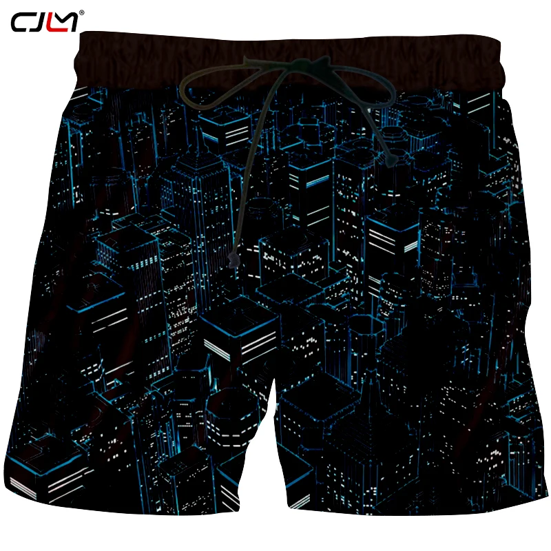 Фото CJLM мужские черные трендовые шорты повседневные большого размера с 3D принтом