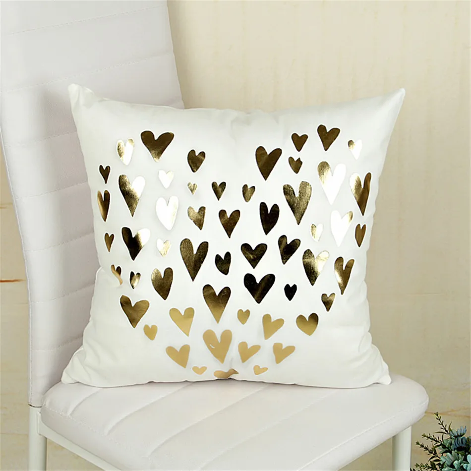 Bling Sequin Bronzing Pillowcase Cotton Pillows Case Cover Pillow Art Stripe Lips Black White Gold Bedroom Home Decorative (3)