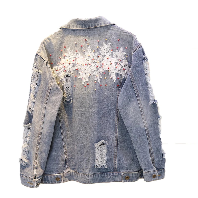 New Embroidery Jeans Jackets Women's Clothing Beading Pearl Autumn Coat Loosen denim jacket woman Plus Size Clothing Outerwear
New Embroidery Jeans Jackets Women's Clothing Beading Pearl Autumn Coat Loosen denim jacket woman Plus Size Clothing Outerwear