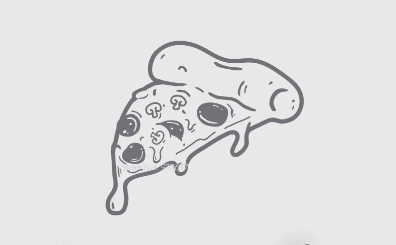 Pizza Slice Stickers Waterproof Home Decoration Funny Nontoxic Pvc Wall Decals Living Room Hot Sale Decal Decor Bedroom ZA640 | Дом и сад