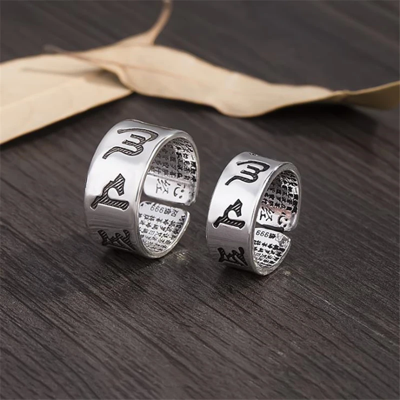 KOFSAC Tibetan Rotating Blessing 925 Silver Rings For Women Jewelry Lucky "Om Mani Padme Hum" Sanskrit Buddhist Mantra Mens Ring
KOFSAC Tibetan Rotating Blessing 925 Silver Rings For Women Jewelry Lucky "Om Mani Padme Hum" Sanskrit Buddhist Mantra Mens Ring