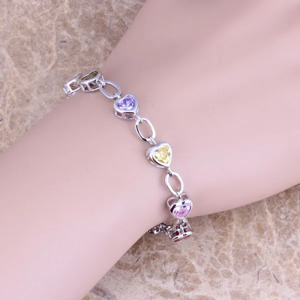 Multicolor Purple Cubic Zirconia 925 Sterling Silver Link Chain Bracelet 7 inch For Women S0286
Multicolor Purple Cubic Zirconia 925 Sterling Silver Link Chain Bracelet 7 inch For Women S0286