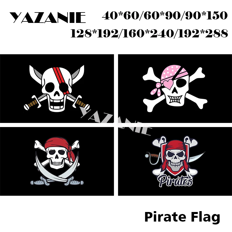 

YAZANIE Any Size Skull and Cross bones Sabres Swords Jolly Roger Pirate Custom Flags Caribbean Skeleton Red Pink Turban Flags