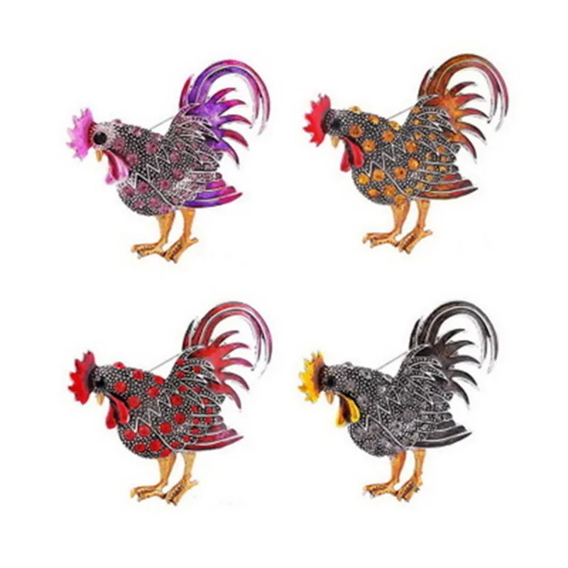 Trendy personality retro rooster brooch animal cartoon white take clothing men and women jewelry yinghaoW33540B01 | Украшения и