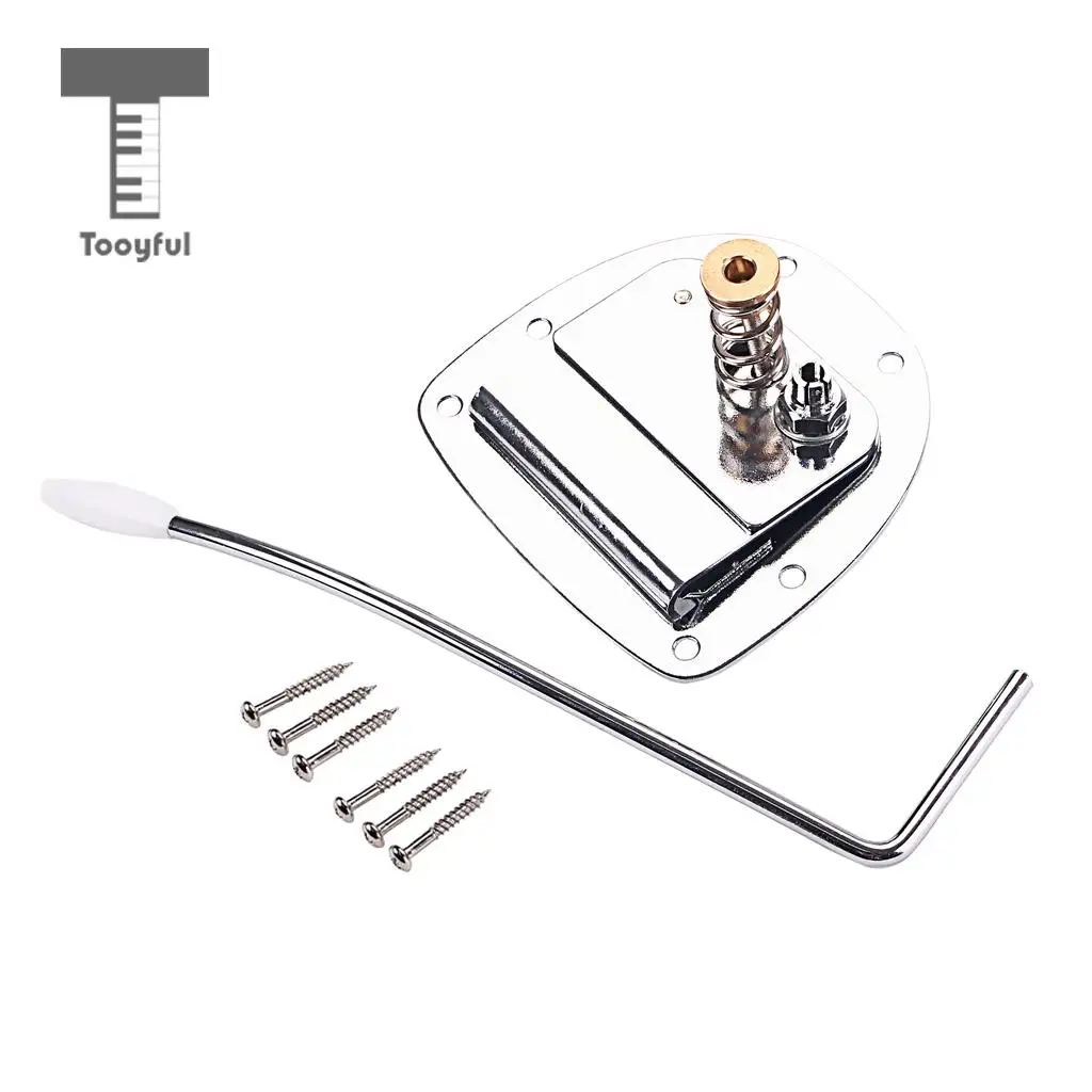Tooyful 1 Set Guitar Tremolo Bridge Tailpiece with Whammy Bar Screws for Mustang/Jazzmaster Guitar Parts