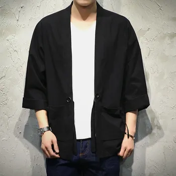 Japan Style Kimono Jacket Men Cotton&Linen Loose Mens Jackets Plus Size cardigan harajuku streetwear Coat Male Windbreaker
Japan Style Kimono Jacket Men Cotton&Linen Loose Mens Jackets Plus Size cardigan harajuku streetwear Coat Male Windbreaker