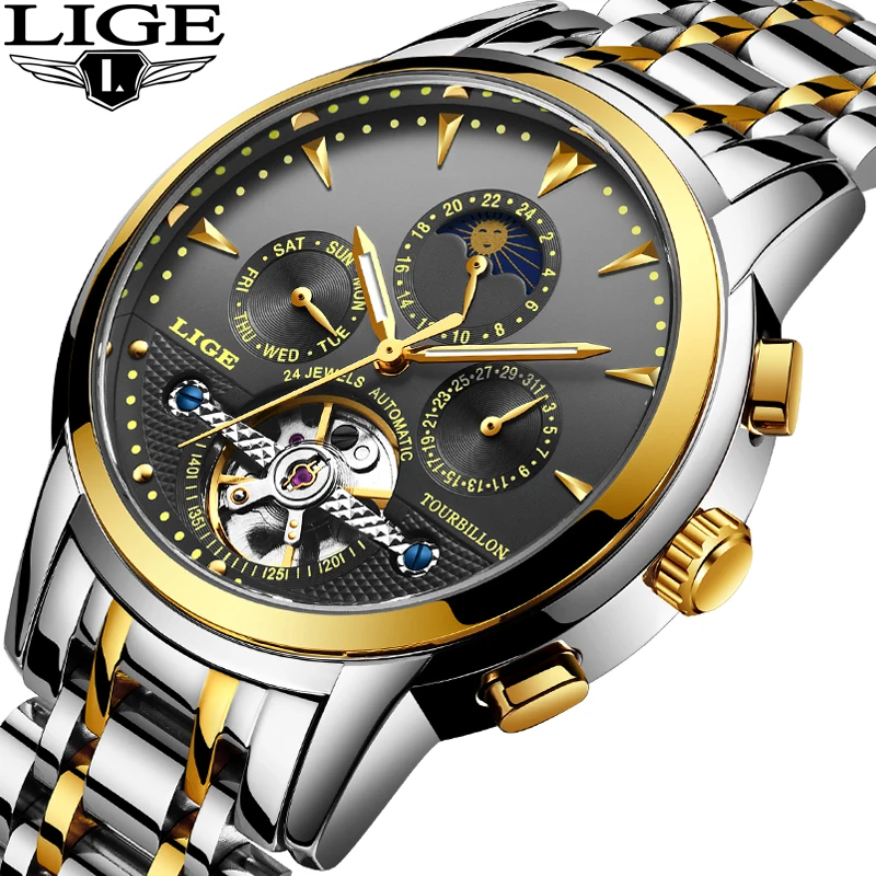 LIGE Mens Watches Business Waterproof Automatic Machinery Top Brand Watch Mens Military Sport Full Steel Clock Relogio Masculino
LIGE Mens Watches Business Waterproof Automatic Machinery Top Brand Watch Mens Military Sport Full Steel Clock Relogio Masculino