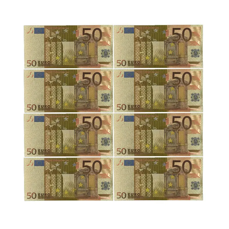 Color Euro Banknotes 10pcs/lot 50 EUR Gold Foil Banknote for Collection and Gifts EU Money Exquisite Craft
Color Euro Banknotes 10pcs/lot 50 EUR Gold Foil Banknote for Collection and Gifts EU Money Exquisite Craft