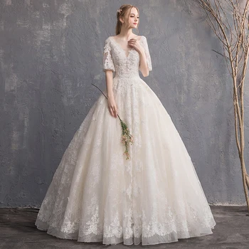 Holievery Half Sleeves Lace Tulle Ball Gown Wedding Dresses 2020 Floor Length Wedding Gowns Floor Length Bridal Gown Champagne
Holievery Half Sleeves Lace Tulle Ball Gown Wedding Dresses 2020 Floor Length Wedding Gowns Floor Length Bridal Gown Champagne