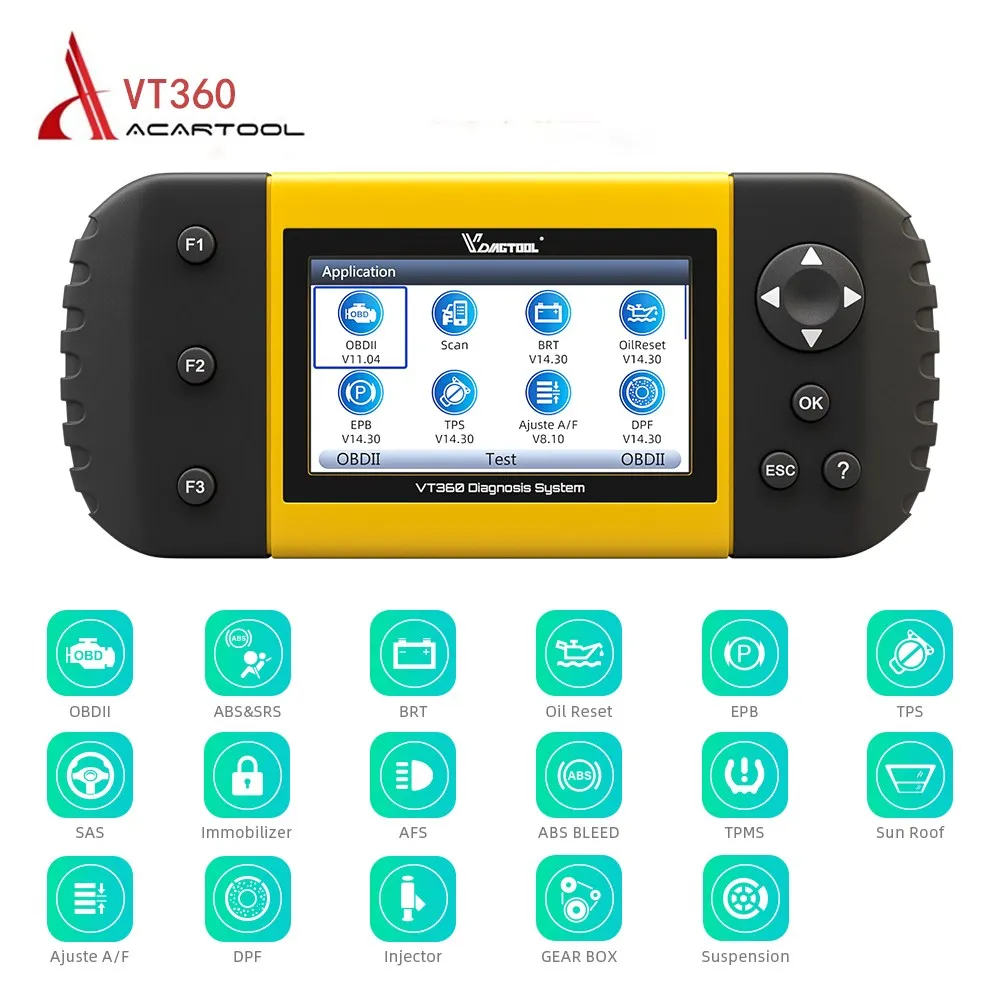 VDIAGTOOL VT360 OBD2 Scanner Automotive Diagnostic Tool Key Programmer with Special Functions Online Update Free
VDIAGTOOL VT360 OBD2 Scanner Automotive Diagnostic Tool Key Programmer with Special Functions Online Update Free