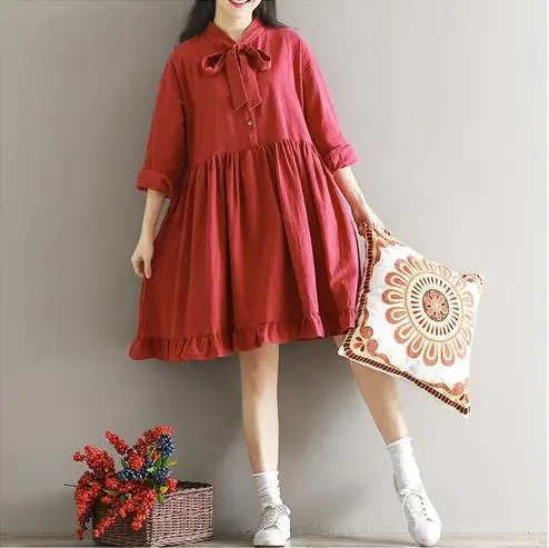 Clobee Cotton And Linen Loose A Line Women Dress Vintage Lolita Mori Girl Ladies Dresses Cute Brief Femme Vestidos Autumn V729
Clobee Cotton And Linen Loose A Line Women Dress Vintage Lolita Mori Girl Ladies Dresses Cute Brief Femme Vestidos Autumn V729