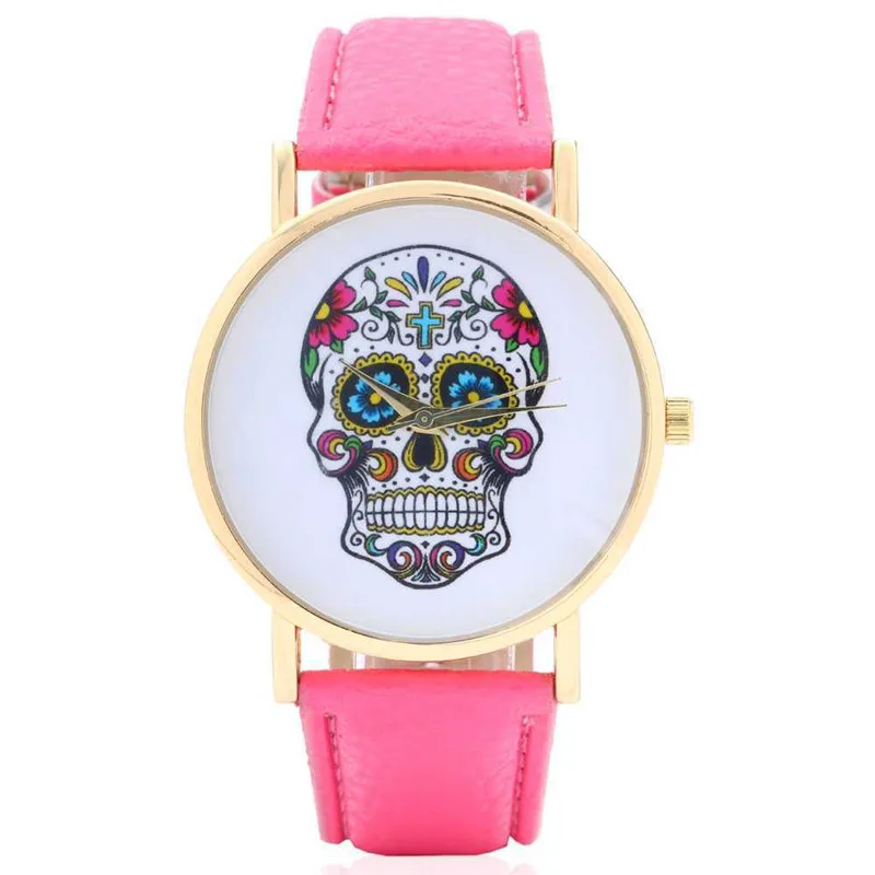 2018 New Skull pattern Watch Woman Fashion Quartz Wristwatches Ladies casual laetheer watchband clock Girl gift Christmas
2018 New Skull pattern Watch Woman Fashion Quartz Wristwatches Ladies casual laetheer watchband clock Girl gift Christmas