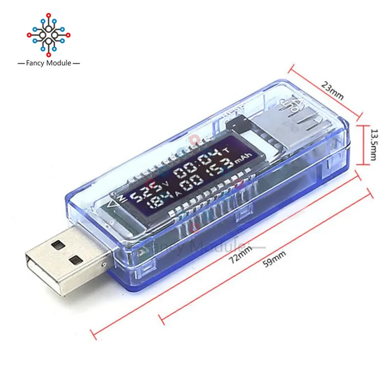 Цифровой USB вольтметр амперметр diymore измеритель напряжения емкости батареи