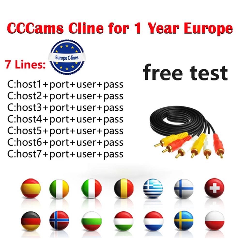 Cccam 7Cline 1 Year Europe Server 7lines HD Italy Spain Arabic Cline For Freesat V8 Super DVB-S2 Satellite Receiver V8 Finder
Cccam 7Cline 1 Year Europe Server 7lines HD Italy Spain Arabic Cline For Freesat V8 Super DVB-S2 Satellite Receiver V8 Finder
