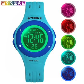 SYNOKE Kids Digital Watches Colorful Led Fashion Boys Girls Sports Watch Water Resistant Chronograph Alarm Green Children Watch
SYNOKE Kids Digital Watches Colorful Led Fashion Boys Girls Sports Watch Water Resistant Chronograph Alarm Green Children Watch