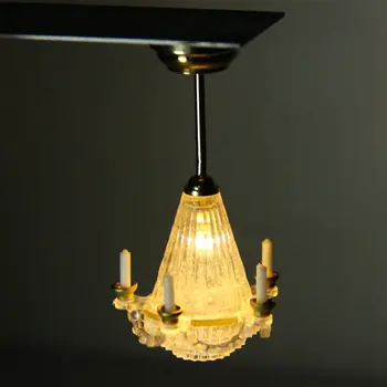 Miniature 12V LED Chandelier Ceiling Lighting Lamp Electric Candle for 1/12 Doll House Furniture Decoration Gold
Miniature 12V LED Chandelier Ceiling Lighting Lamp Electric Candle for 1/12 Doll House Furniture Decoration Gold